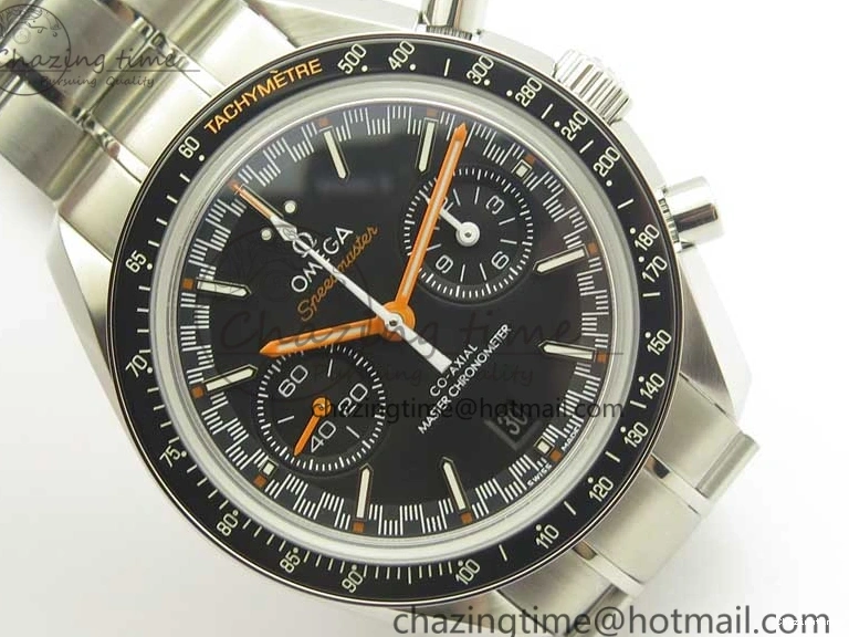 0507 Speedmaster Moonwatch OMF 1:1 Best Edition Black Dial Orange Hand on SS Bracelet A Timeless 8044